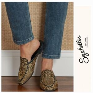 Rich Gold Brocade Seychelles Mules
